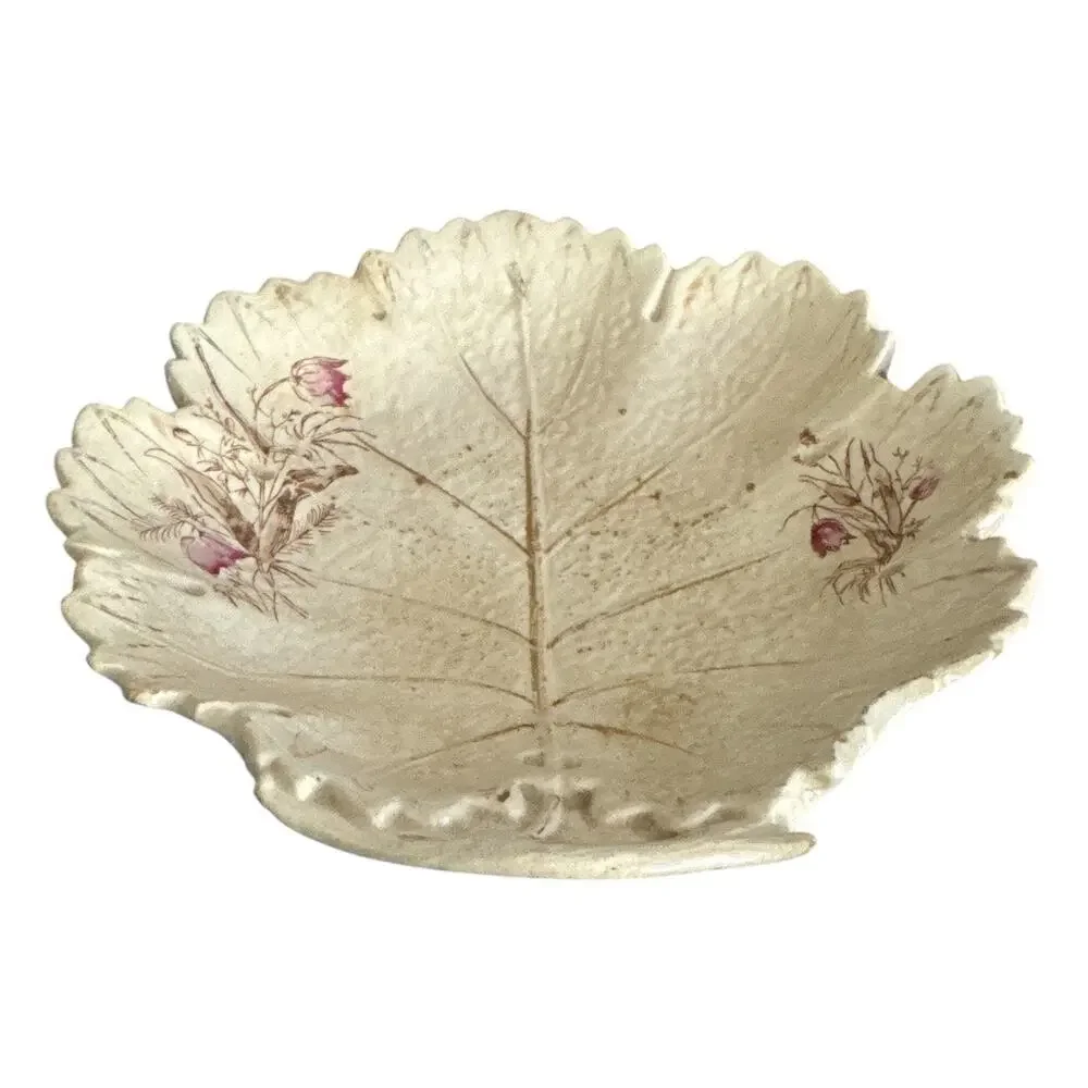 Vintage Knowles Taylor and Knowles Ironstone Leaf Shaped Bowl